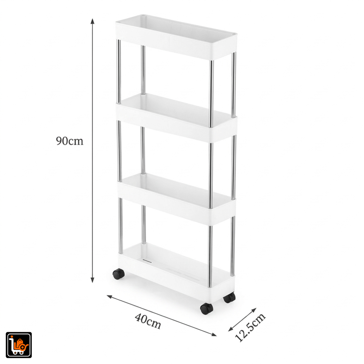 4-Tier Slim & Smart Storage Trolley