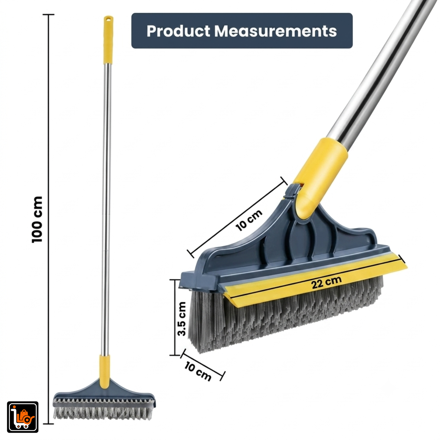 3 in 1 Floor Cleaning Scrubber Wiper & Brush
