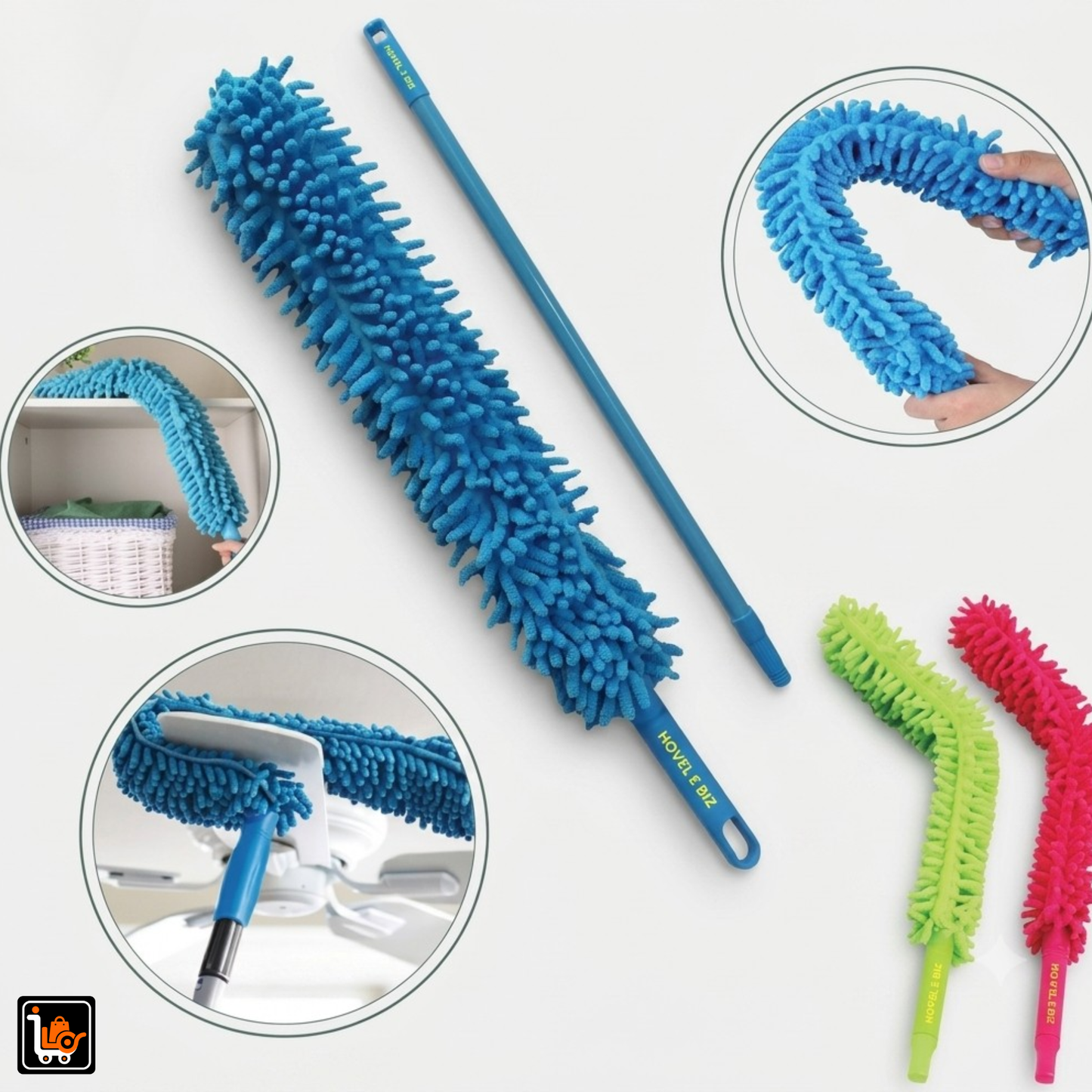 Flexible Microfiber Duster with Extendable Telescopic Handle