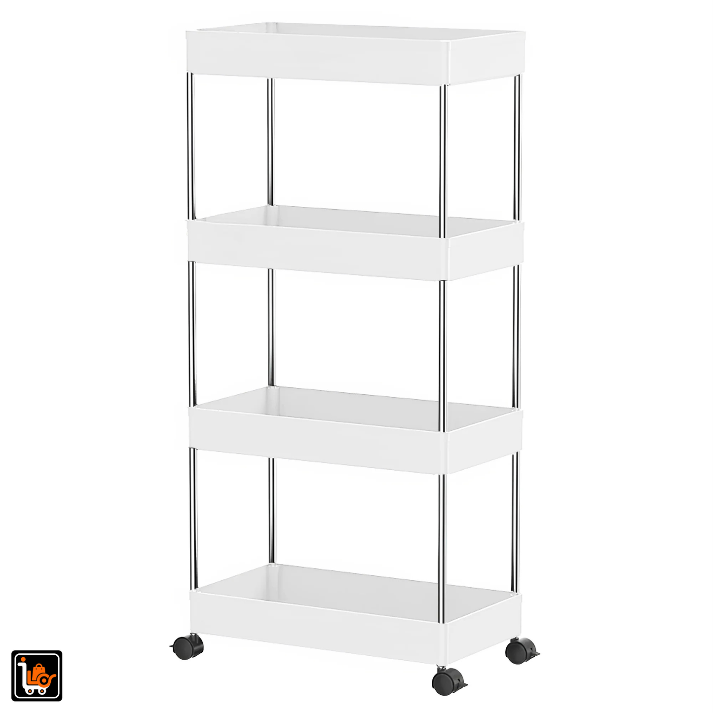 4-Tier Slim & Smart Storage Trolley