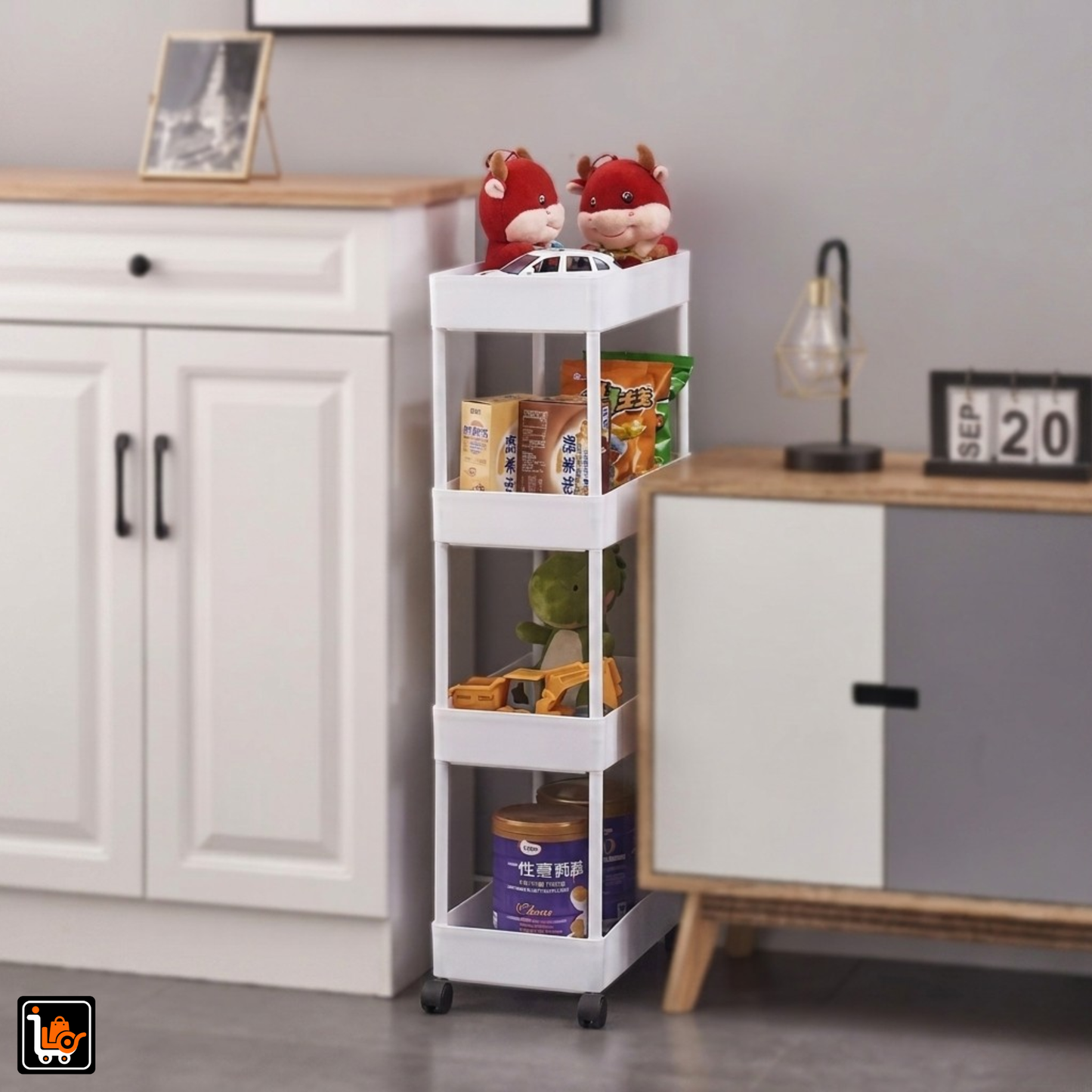 4-Tier Slim & Smart Storage Trolley