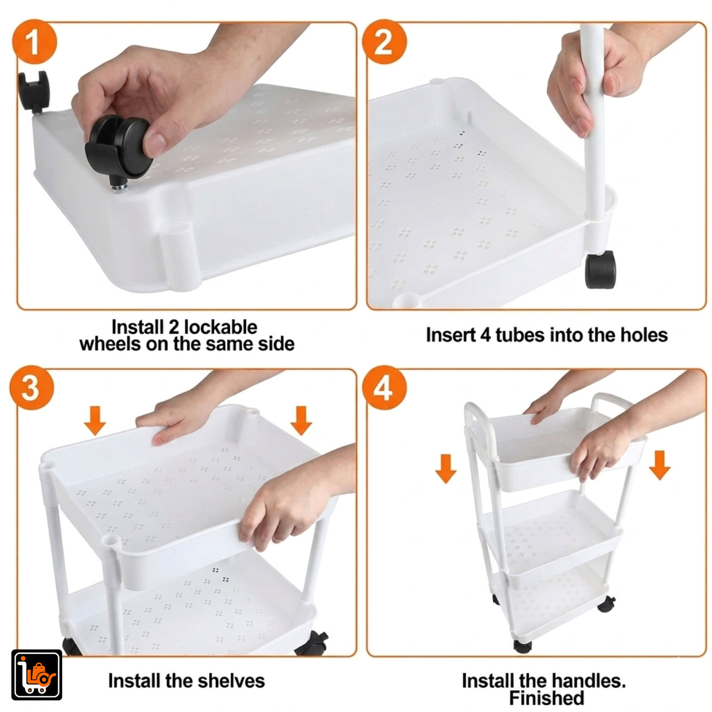 4-Tier Slim & Smart Storage Trolley