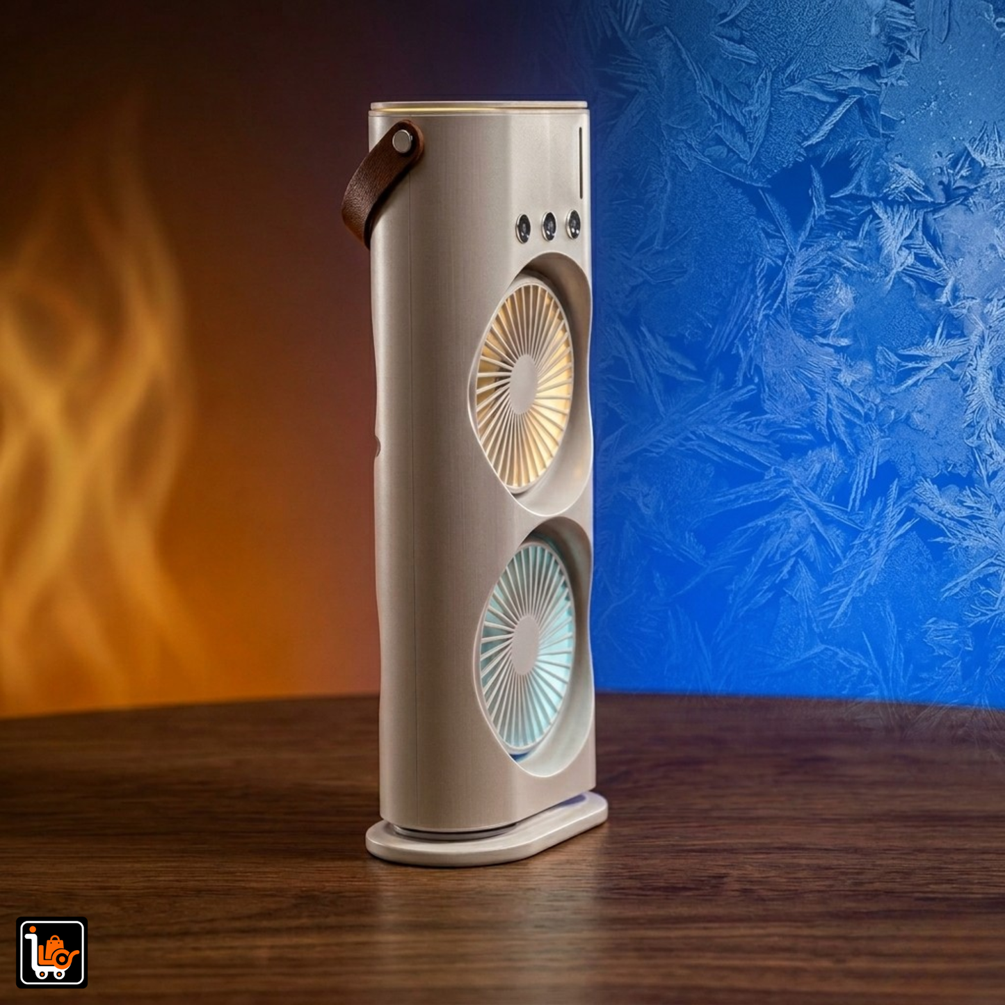 Rechargeable Automatic Rotating Dual Fan Spray Mist With Lightening Effects