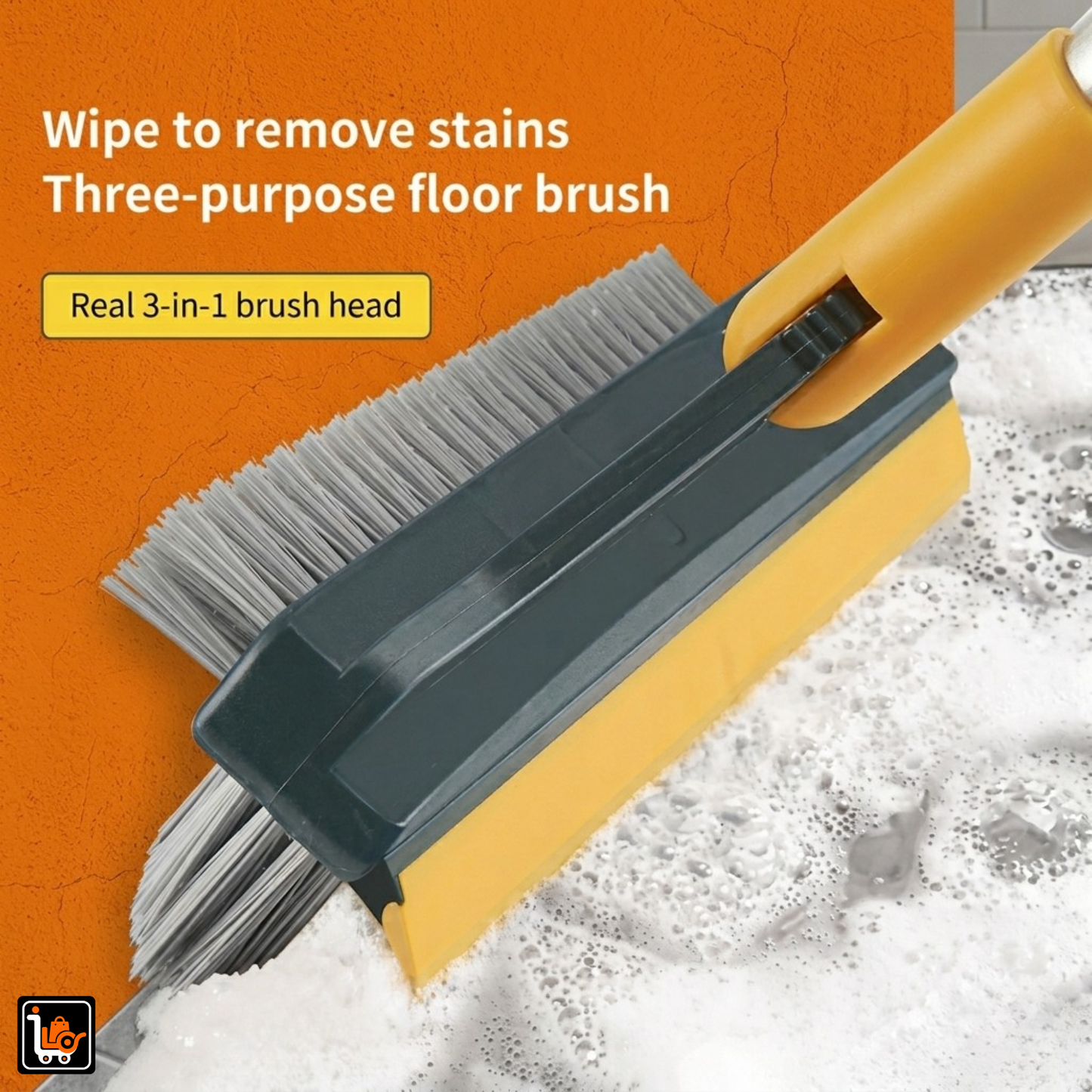 3 in 1 Floor Cleaning Scrubber Wiper & Brush