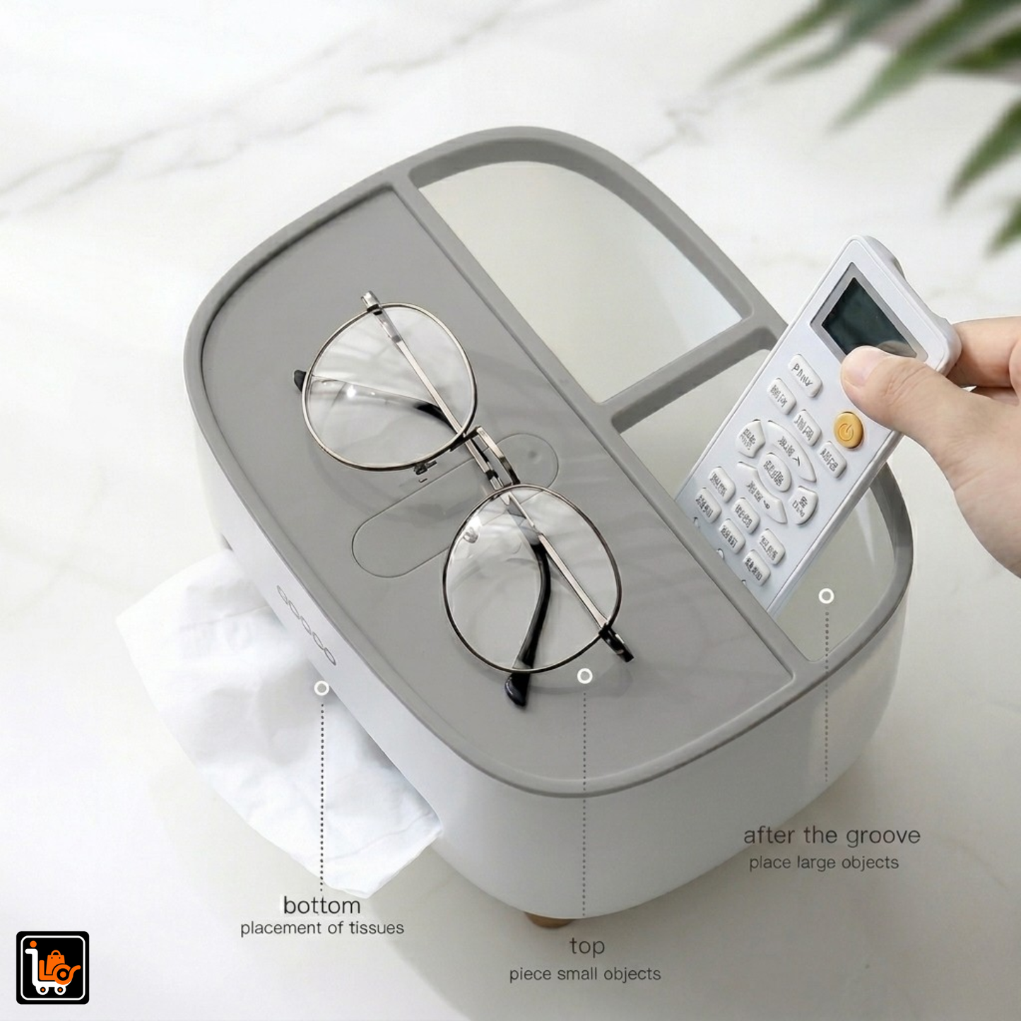 Ecoco Premium Multi-Function Tissue Box & Desktop Organiser