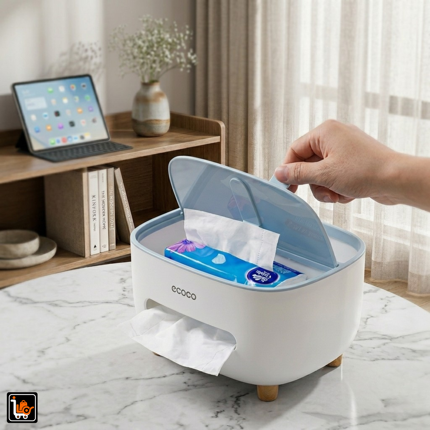 Ecoco Premium Multi-Function Tissue Box & Desktop Organiser