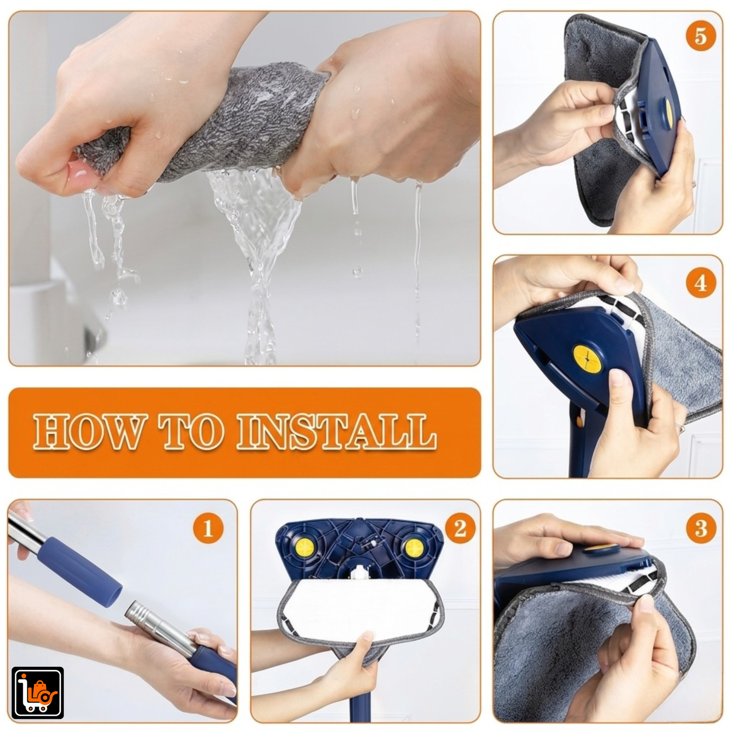 Triangle Twister Mop 360° Rotating Adjustable Cleaning System
