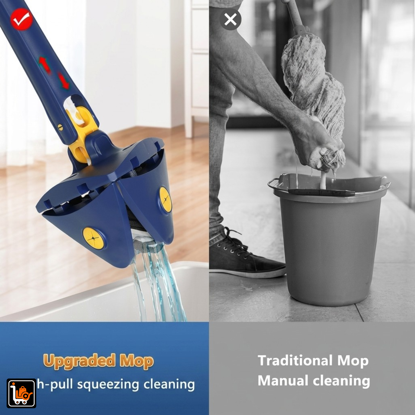 Triangle Twister Mop 360° Rotating Adjustable Cleaning System