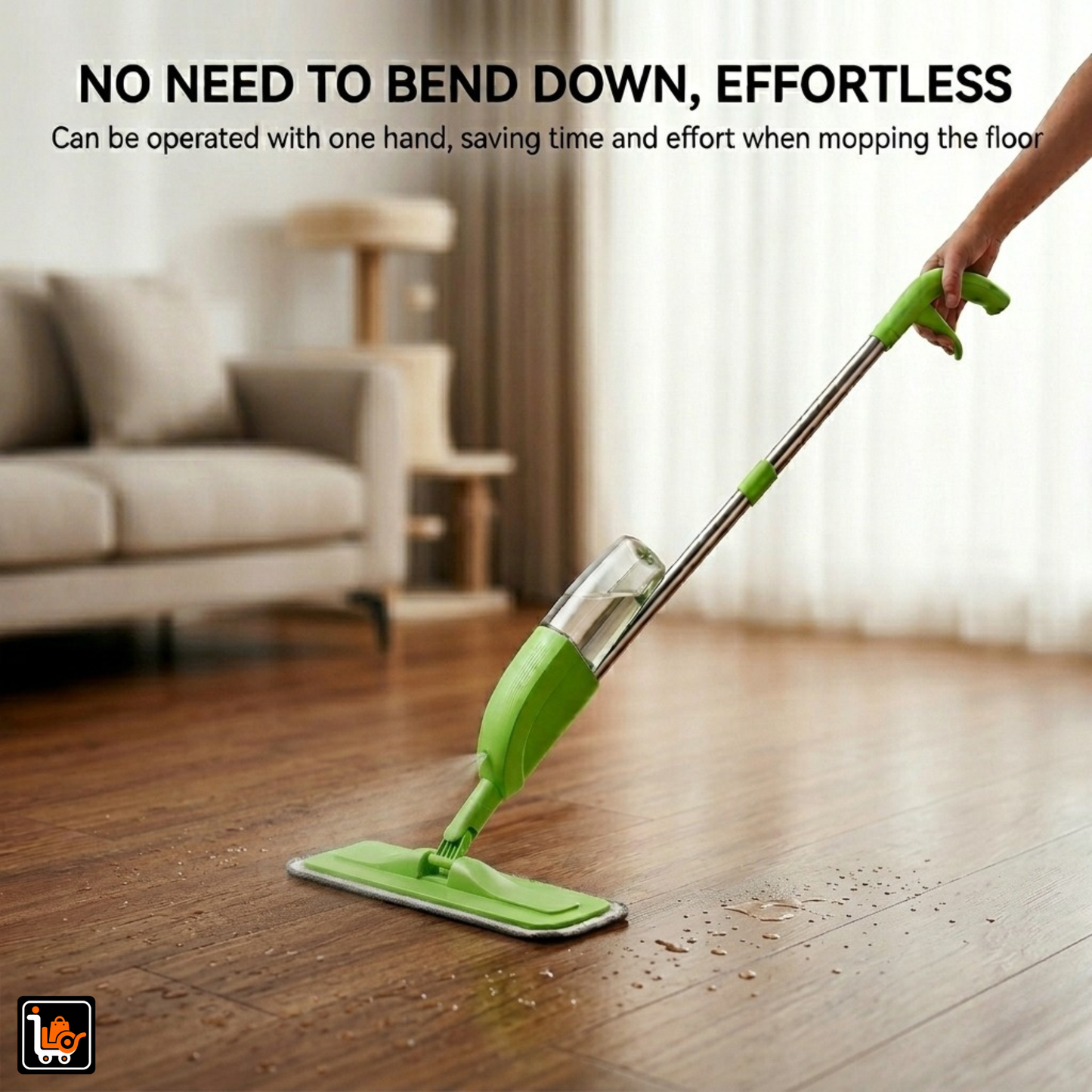 360° Spray Multi-Function Floor Mop with Refillable Water Bottle