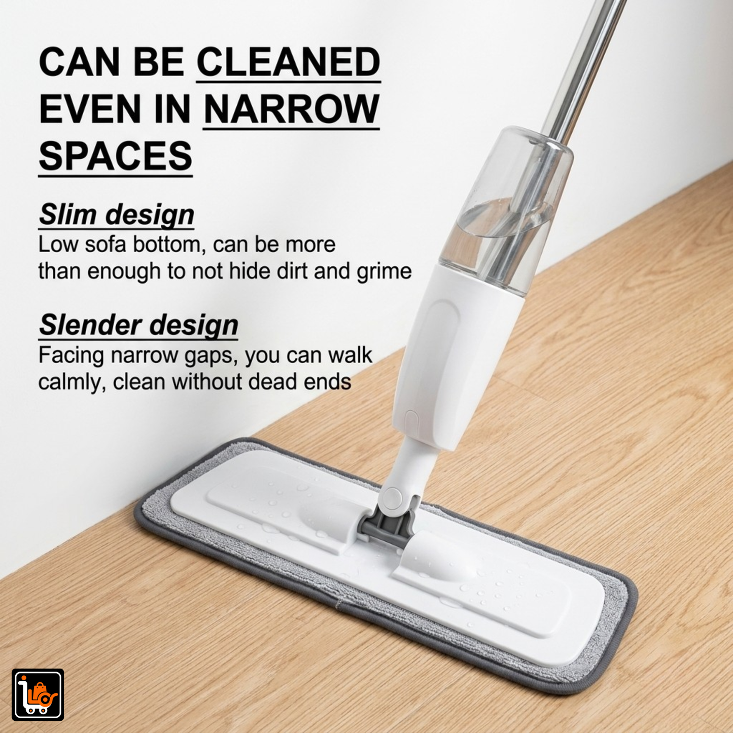 360° Spray Multi-Function Floor Mop with Refillable Water Bottle