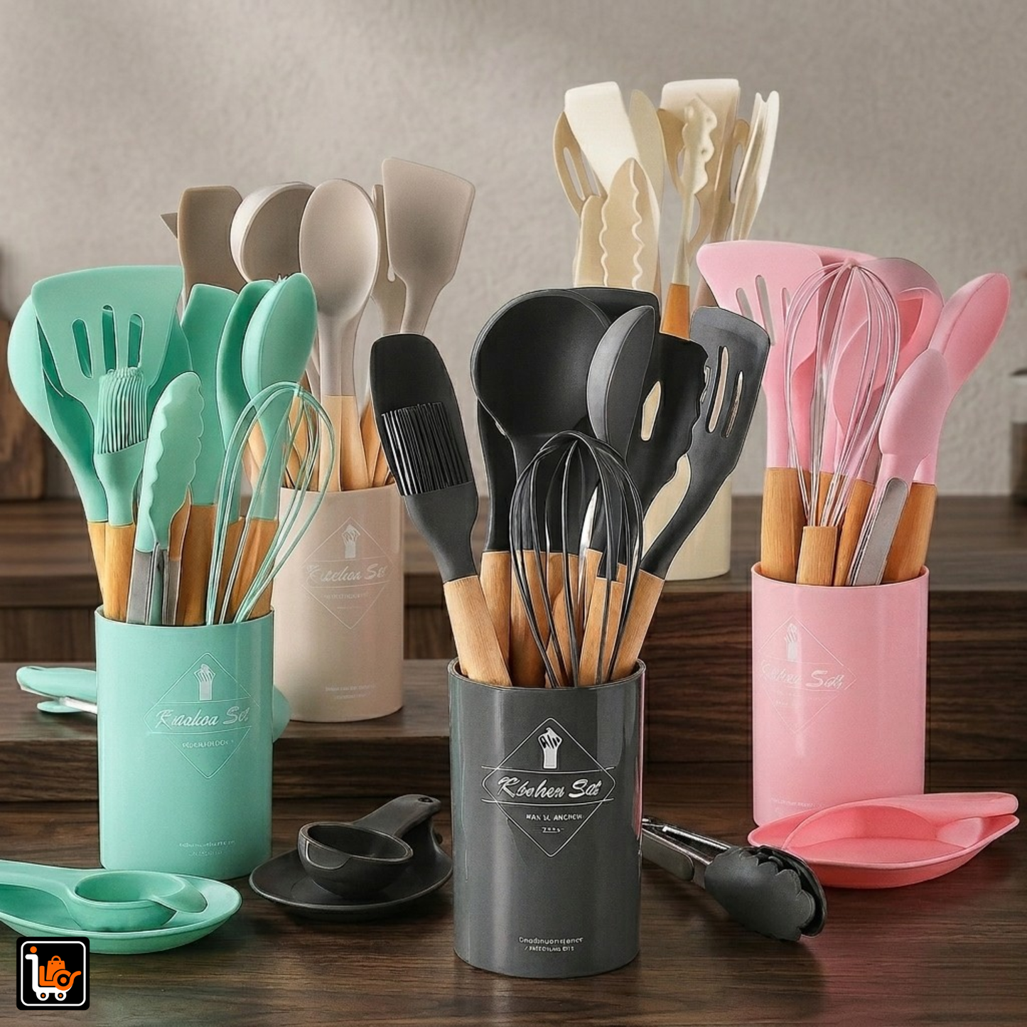12-Piece Premium Silicone Kitchen Utensils Set
