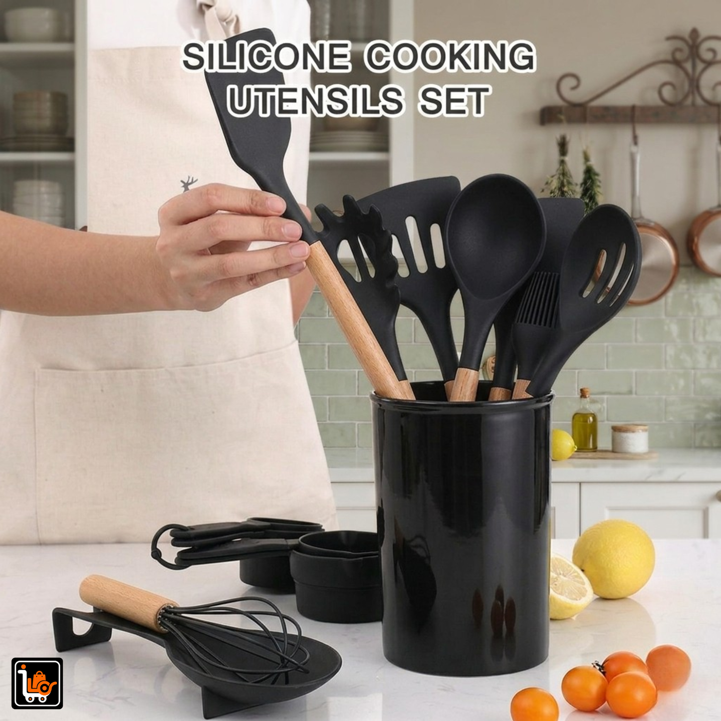 12-Piece Premium Silicone Kitchen Utensils Set