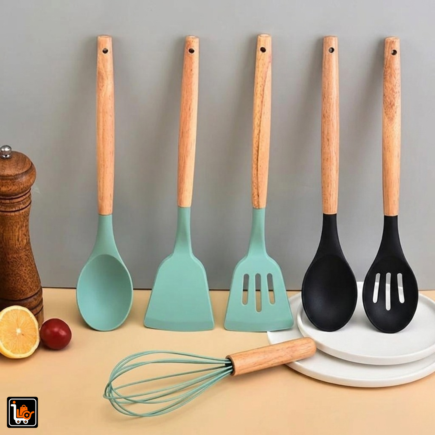 12-Piece Premium Silicone Kitchen Utensils Set