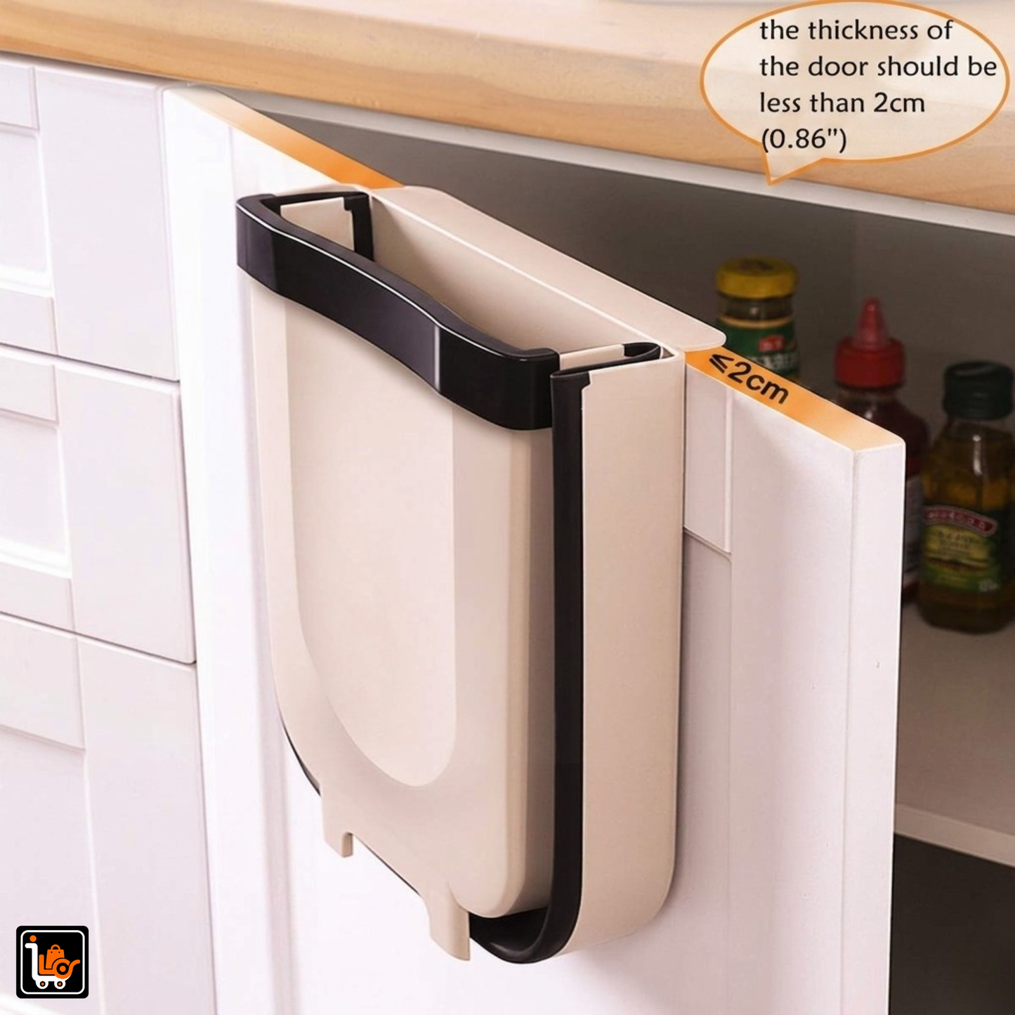 Foldable Hanging & Freestanding Trash Bin (9L)