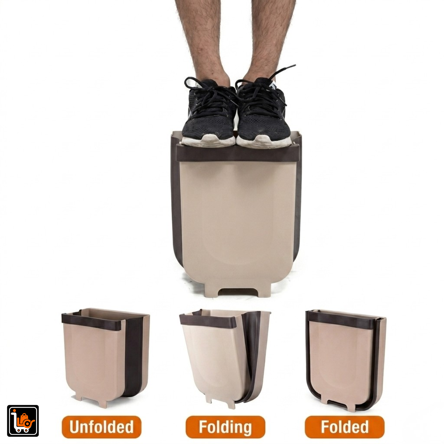 Foldable Hanging & Freestanding Trash Bin (9L)