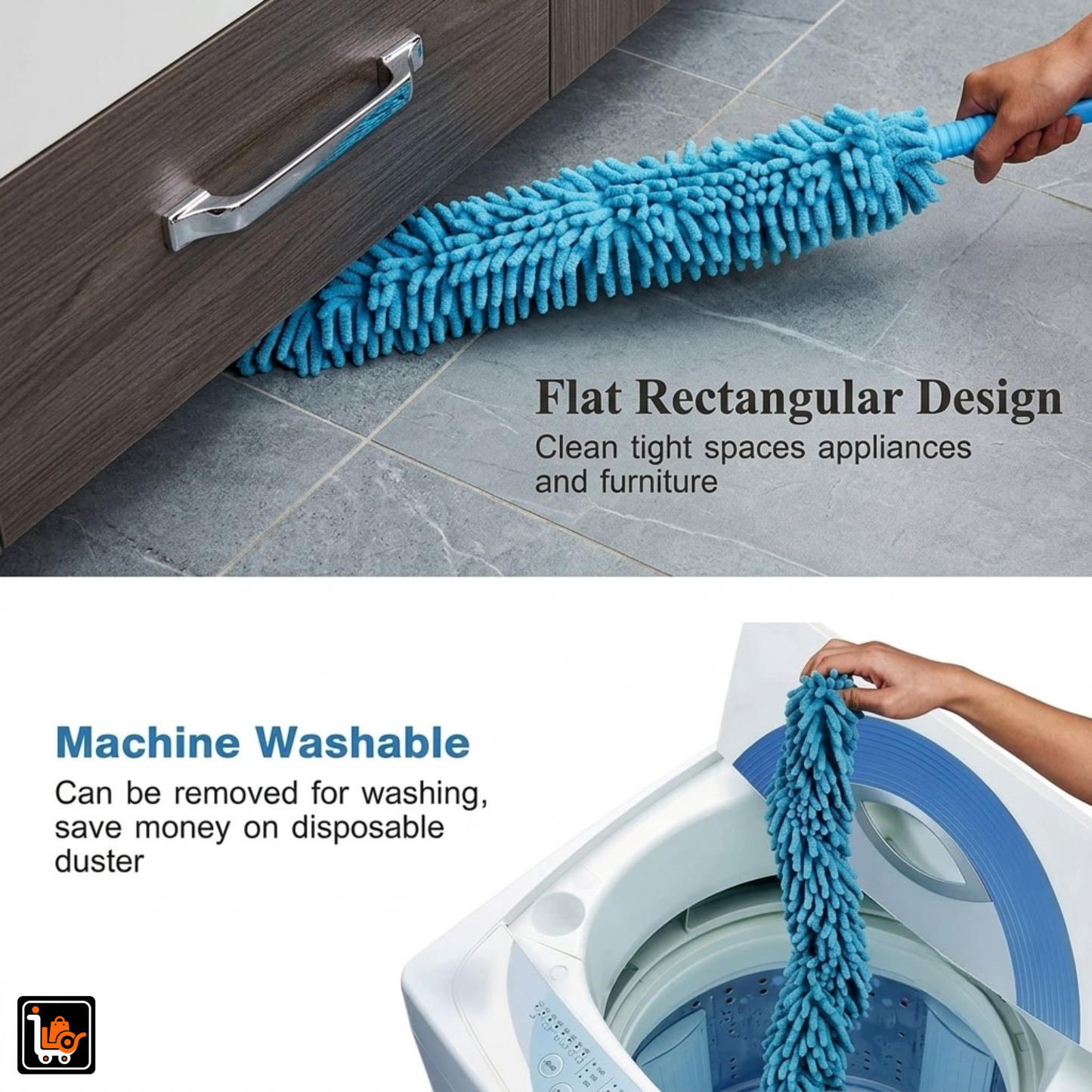 Flexible Microfiber Duster with Extendable Telescopic Handle