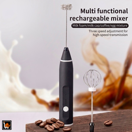 2-in-1 USB Rechargeable Milk Frother, Egg and Coffee Beater