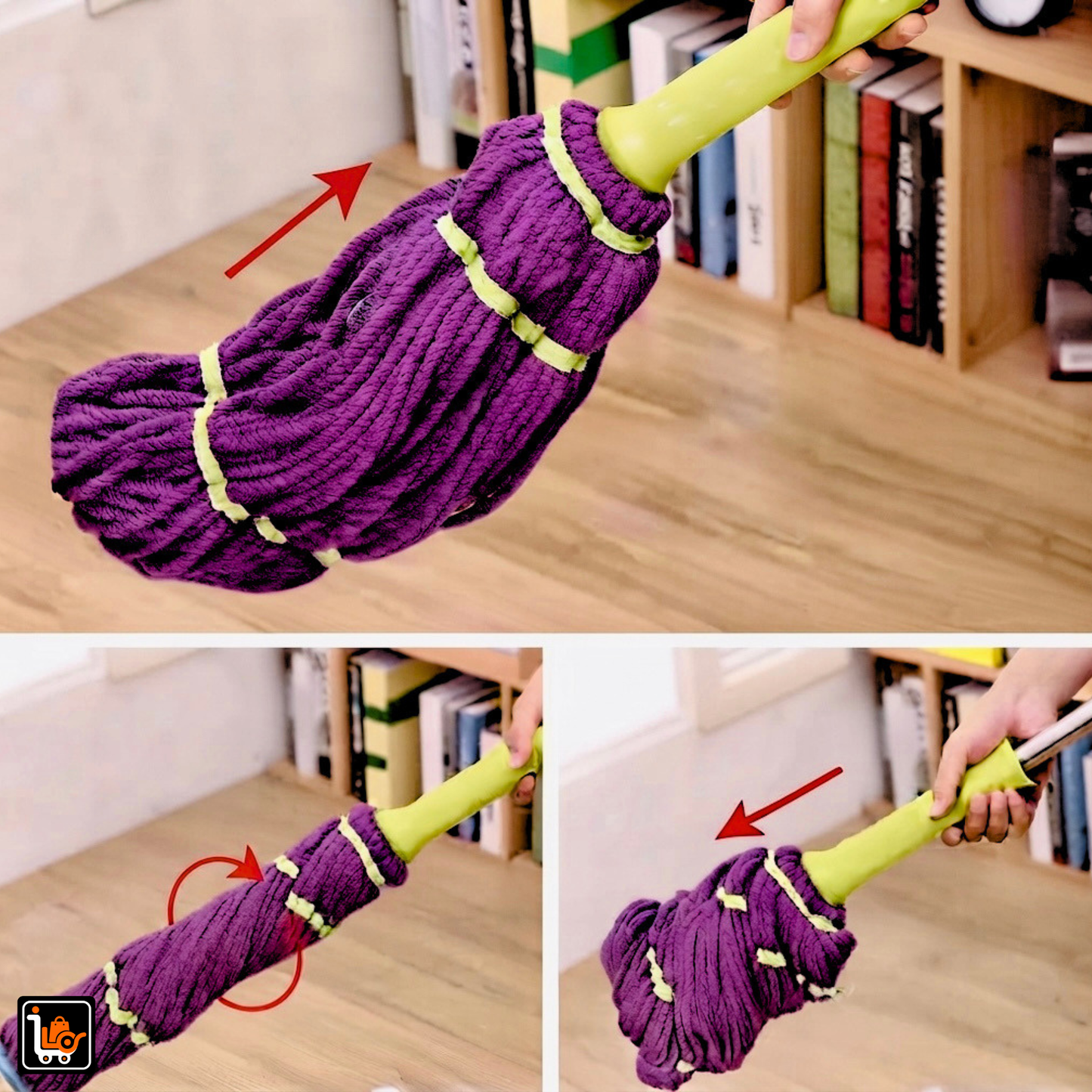 Twister Magic Mop – Rotating Self-Wringing Microfiber Floor Mop