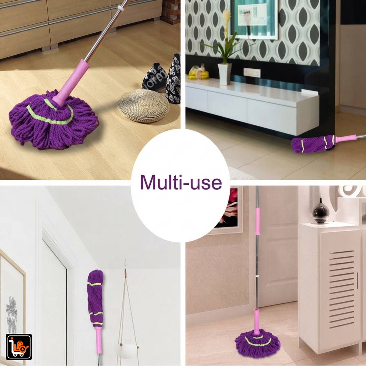 Twister Magic Mop – Rotating Self-Wringing Microfiber Floor Mop